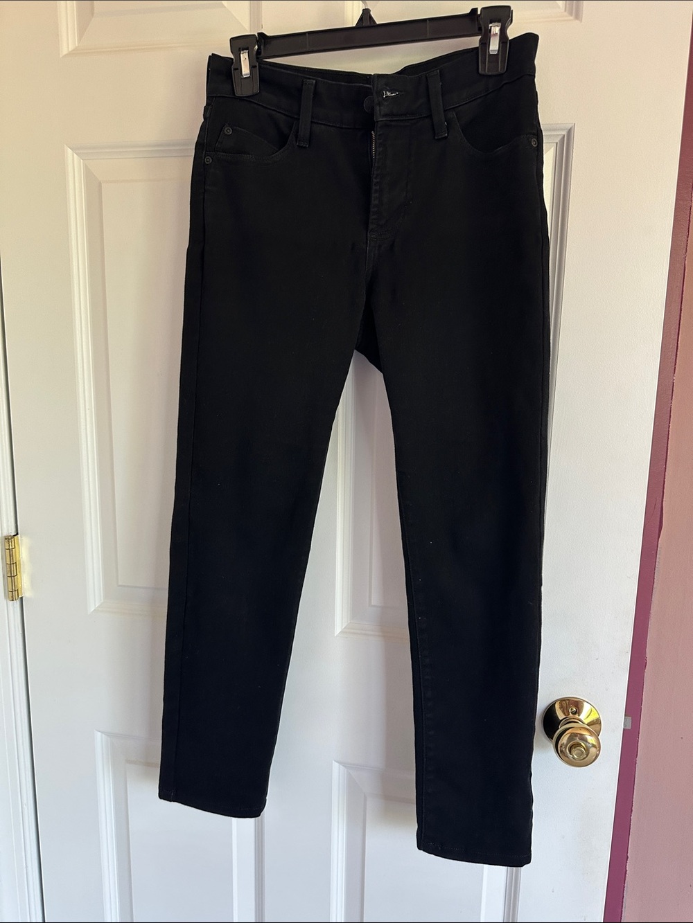 Black Women’s Slim Jeans - Classic Black Denim - Picture 1 of 6